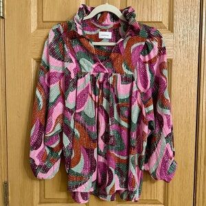 Adrienne Brand Women’s Vibrant Multicolor Blouse - Size S